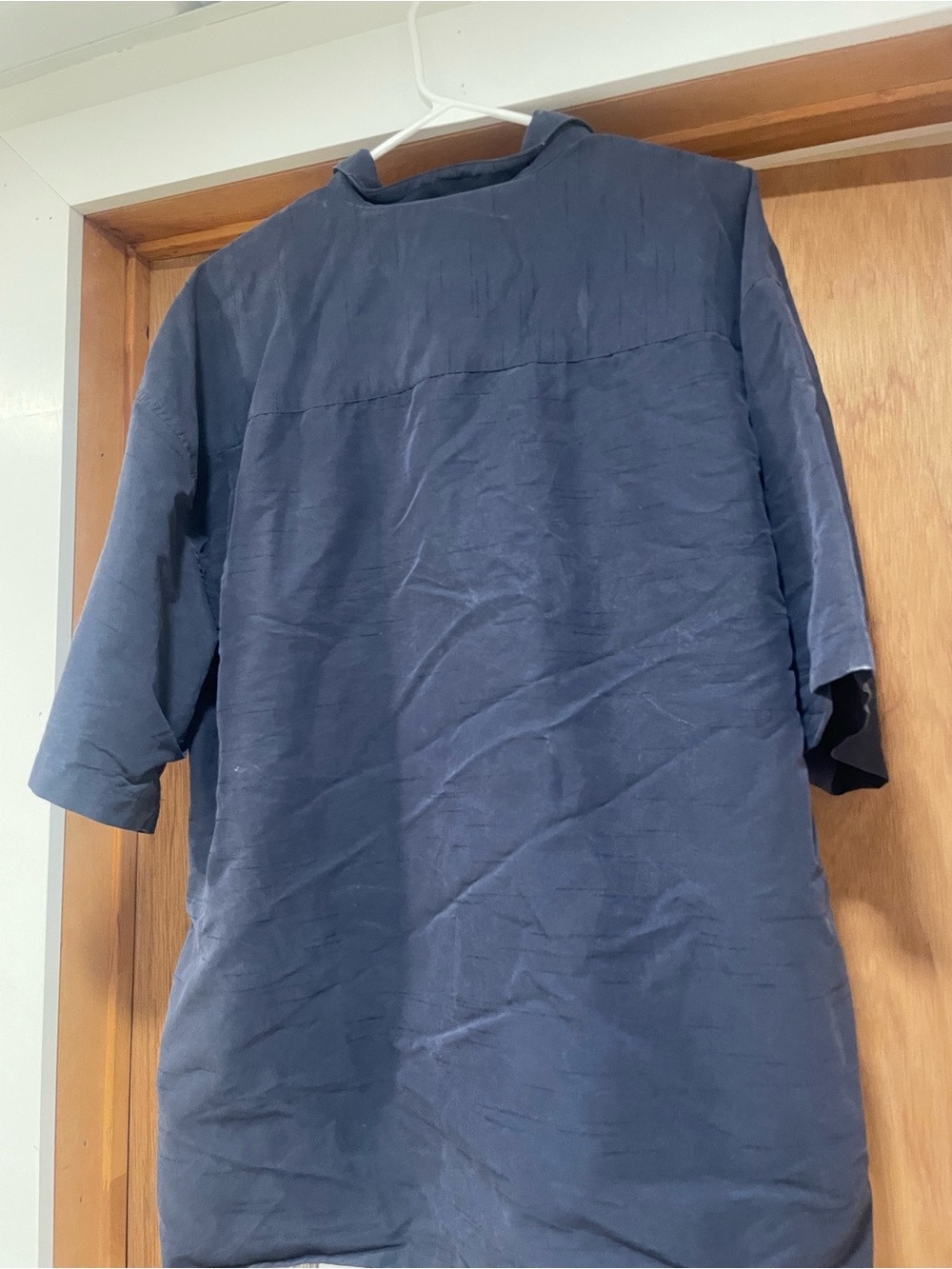 BAMBOO CAY Navy Short-Sleeve Button-Down Palm Embroidered Shirt - Picture 4 of 4